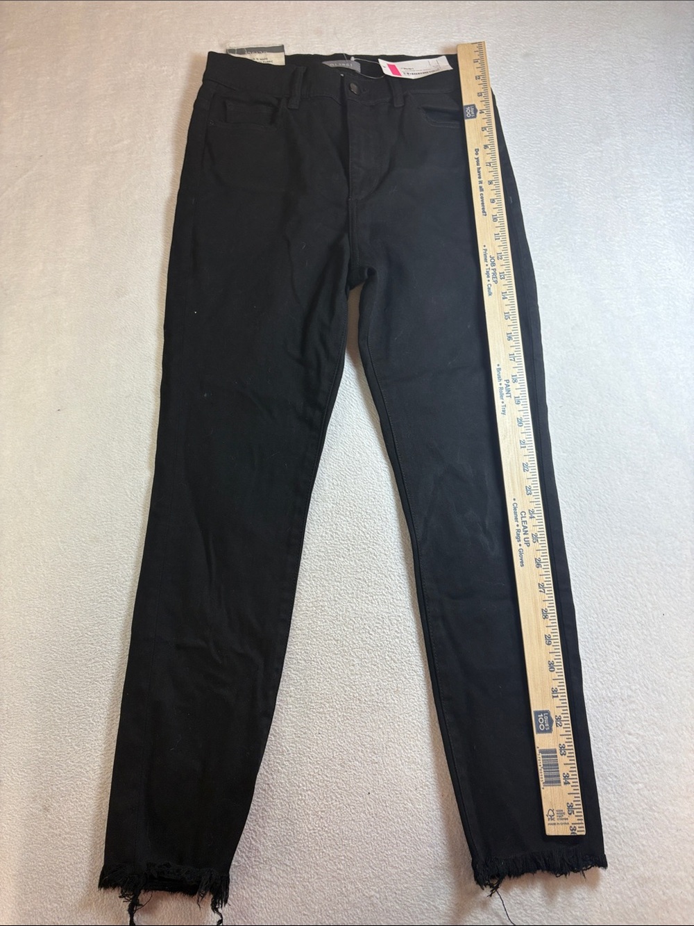 DL1961 Black Slim Chinos with Frayed Hem